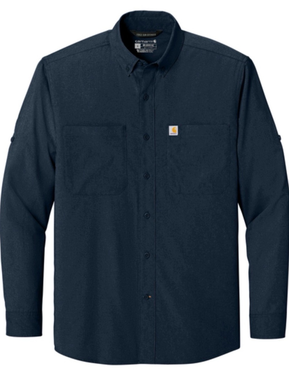 Carhartt Men’s L Navy Force Sun Defender Button‑Down Shirt Relaxed Fit – NWT